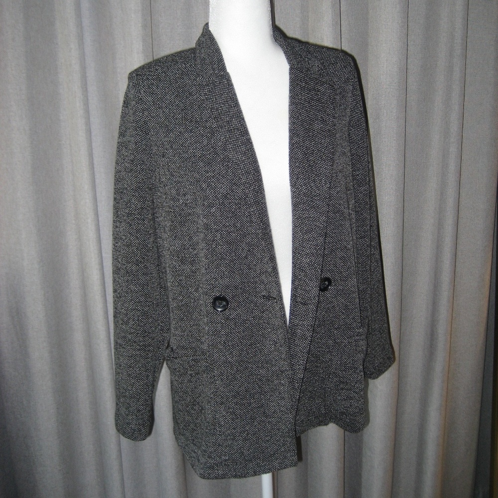 Anthro Sweater Blazer Grey Cozy Work Jacket DanielRainn